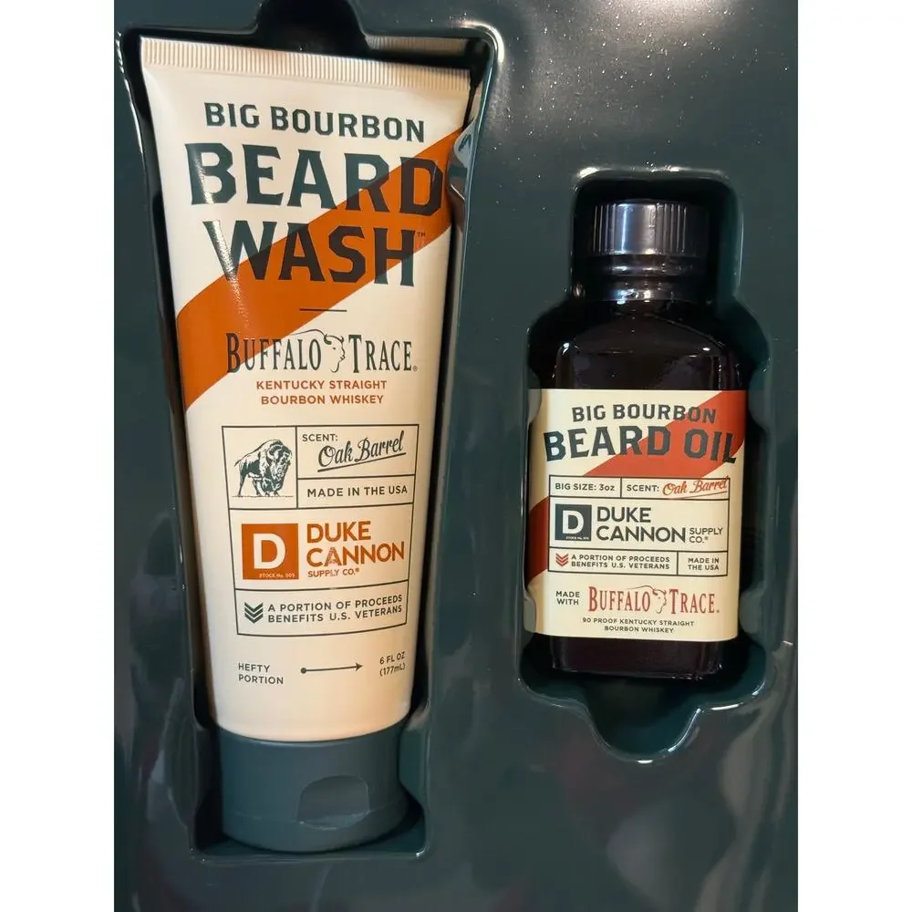 Duke Cannon Buffalo Trace Bourbon Beard Box - 2 Pc Set - New in Box